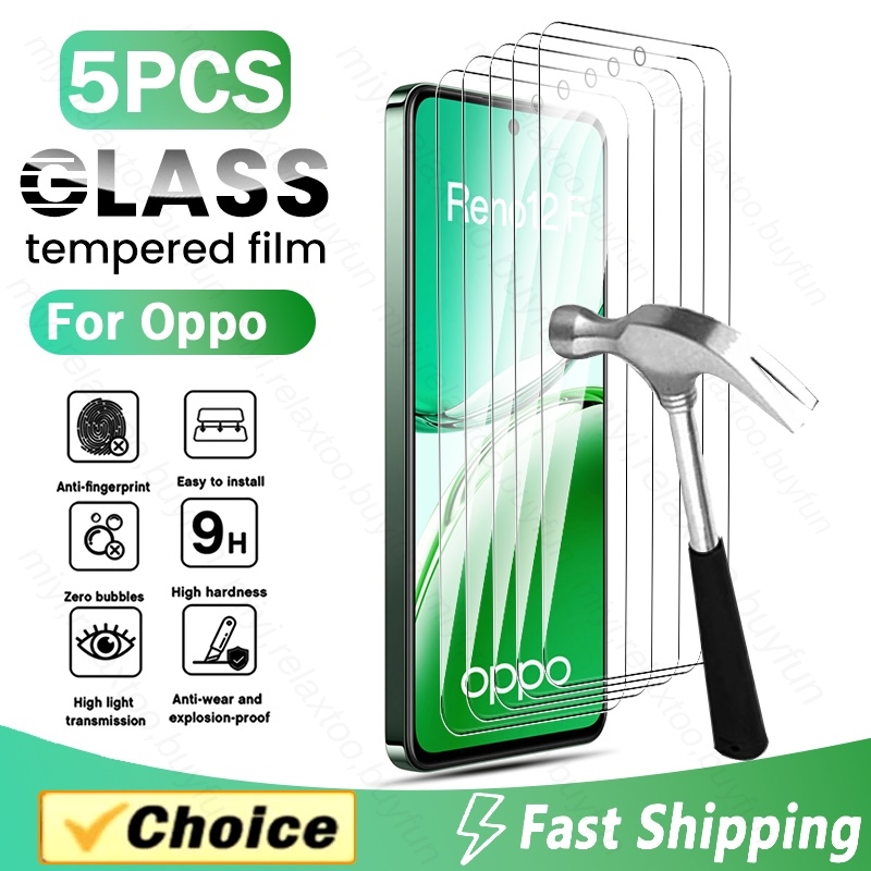 Oppo Reno 12 - 5PCS 100% Original HD Tempered Glass