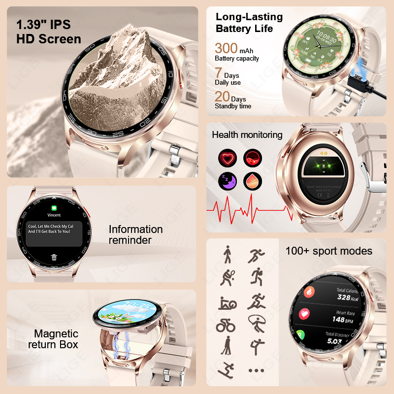 LIGE 2 In 1 TWS Headset Smart  - Smartwatch Headset recension och pris