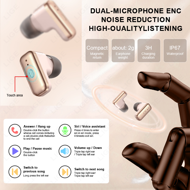 LIGE 2 In 1 TWS Headset Smart  - Smartwatch Headset recension och pris
