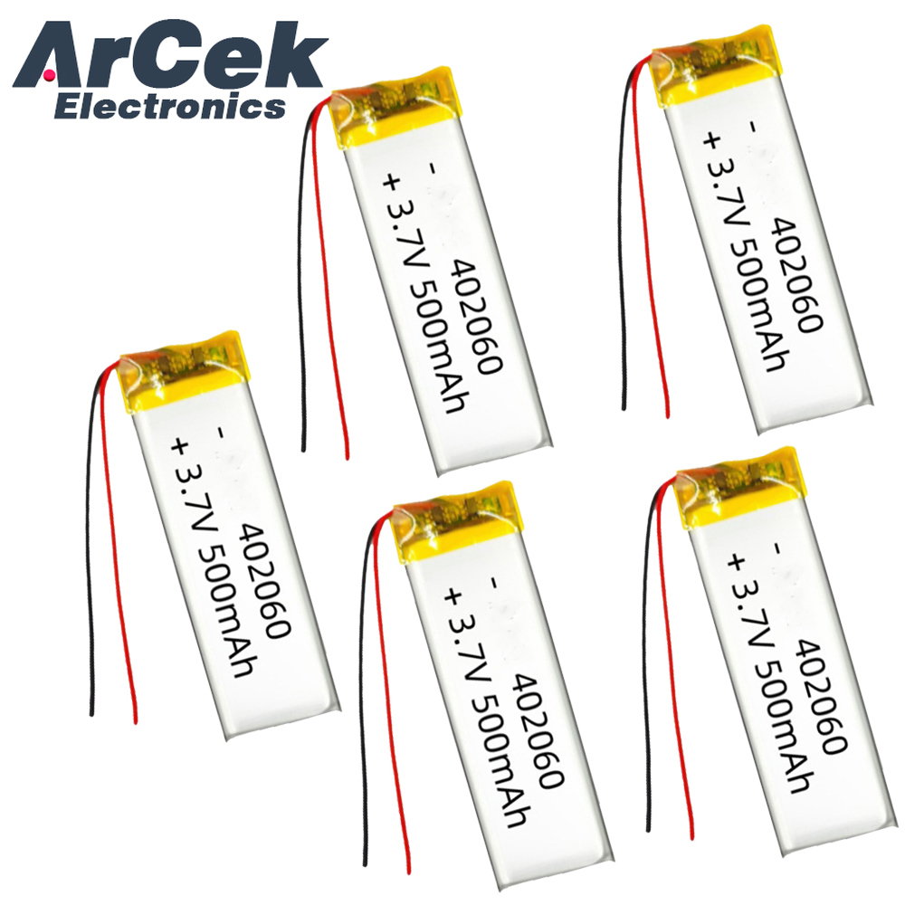 5PCS 3.7V 500mAh 402060 Lipo P - Smartwatch Headset recension och pris