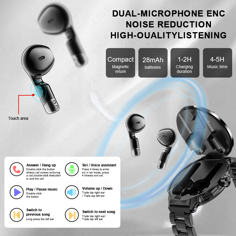 New Men's 2 In 1 Headset Smart - Smartwatch Headset recension och pris