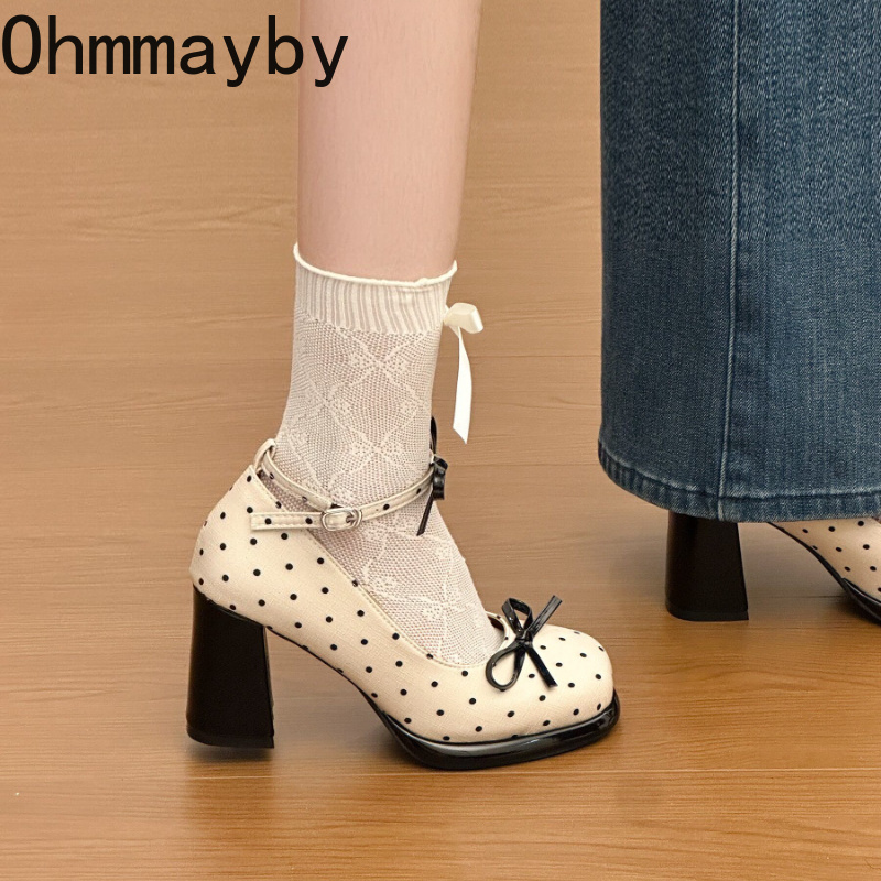Platform Thick Heel Women Mary - Leather Classic Strap recension och pris