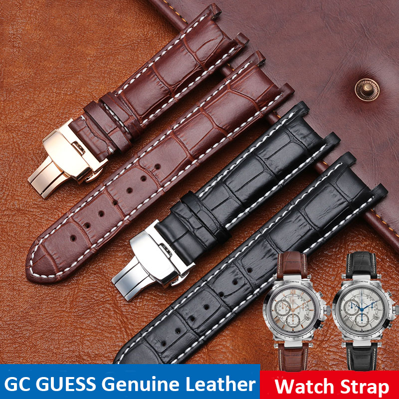 Notched Leather Watch strap 20 - Smartwatch Guess recension och pris