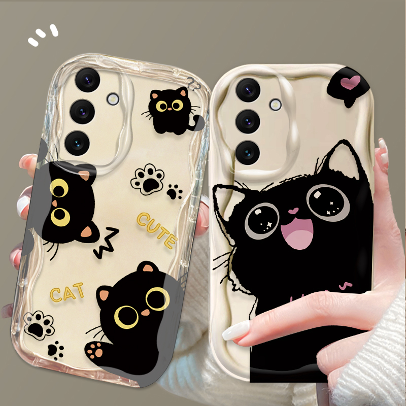Cute Big Eyes Black Cat Case f - Samsung Galaxy A55 recension och pris