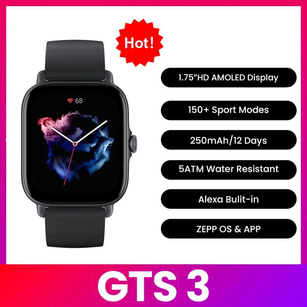 Amazfit GTS 3 Smartwatch  5ATM - Smartwatch Instagram recension och pris