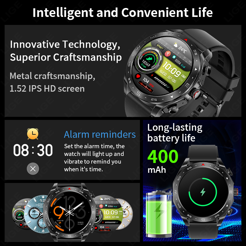 LIGE With Earbuds Bluetooth He - Smartwatch Headset recension och pris